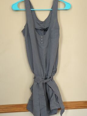New York & Company Blue-Gray Sleeveless Mini Dress Romper